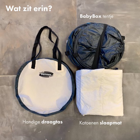 BabyBox Baby Tent Camping Crib + Cotton Blanket - Cream
