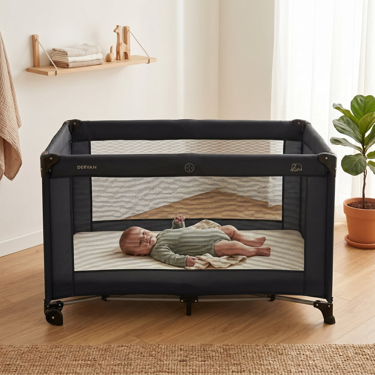Believer Black Travel Cot