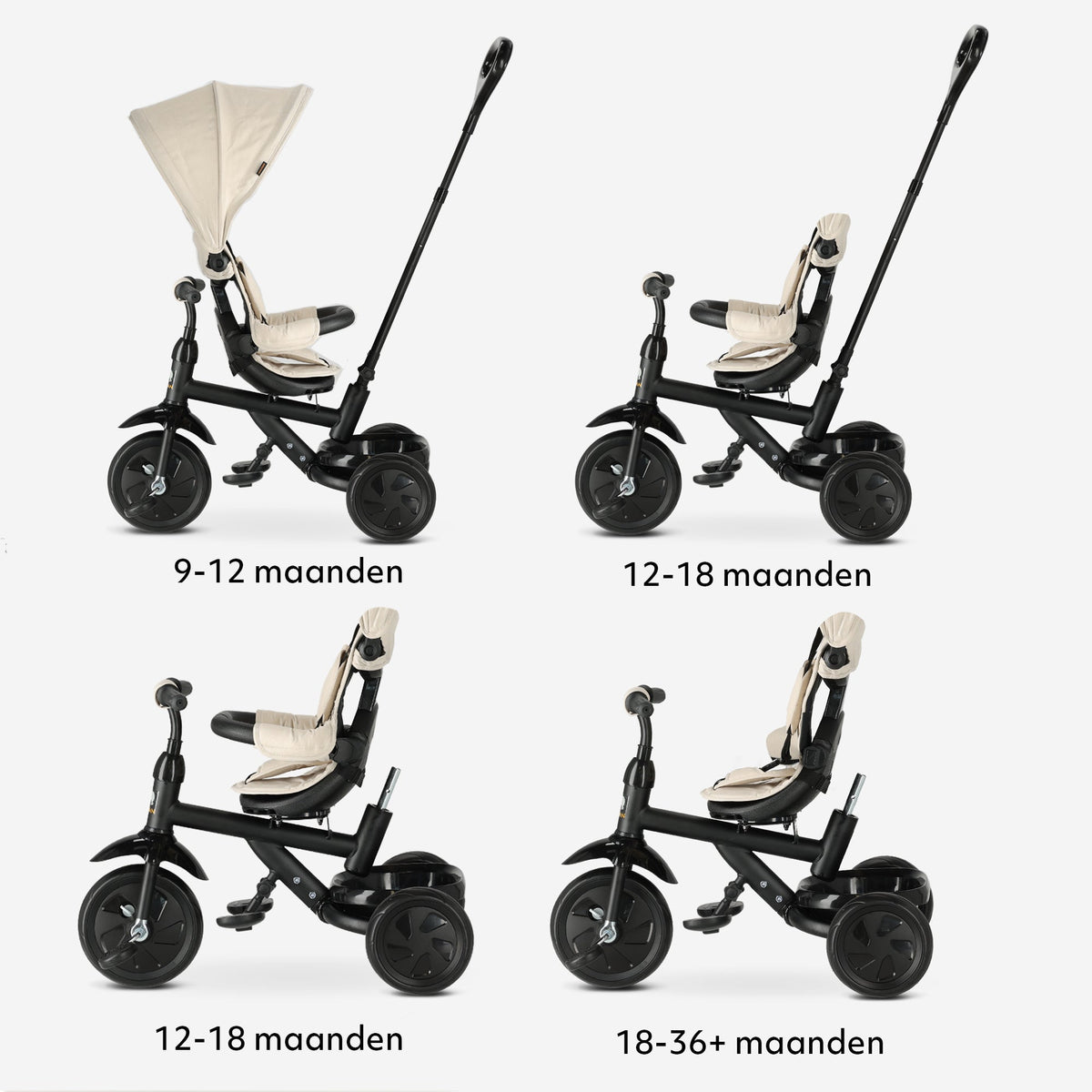 Adventurer Tricycle with Push Bar, Cream