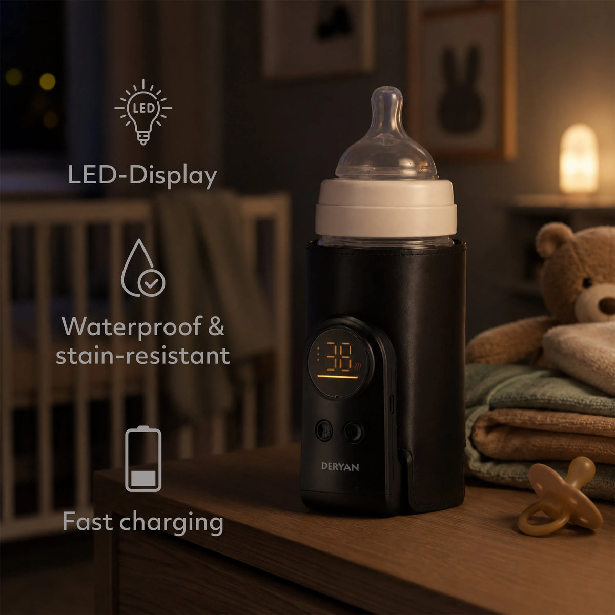 Portable Sleeve Bottle Warmer - Black