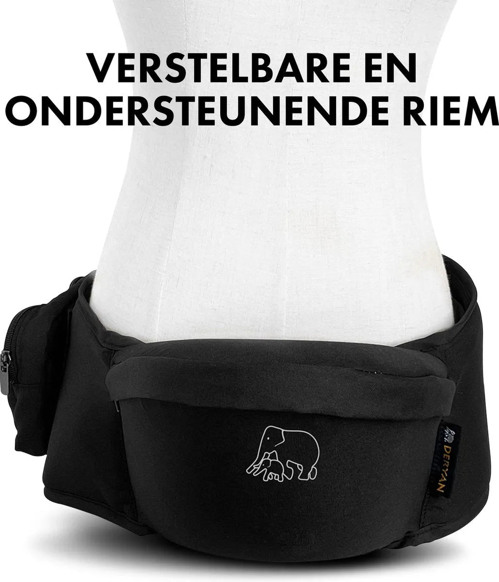 Luxury Hip Carrier - Baby and Toddler Hip Seat - Black