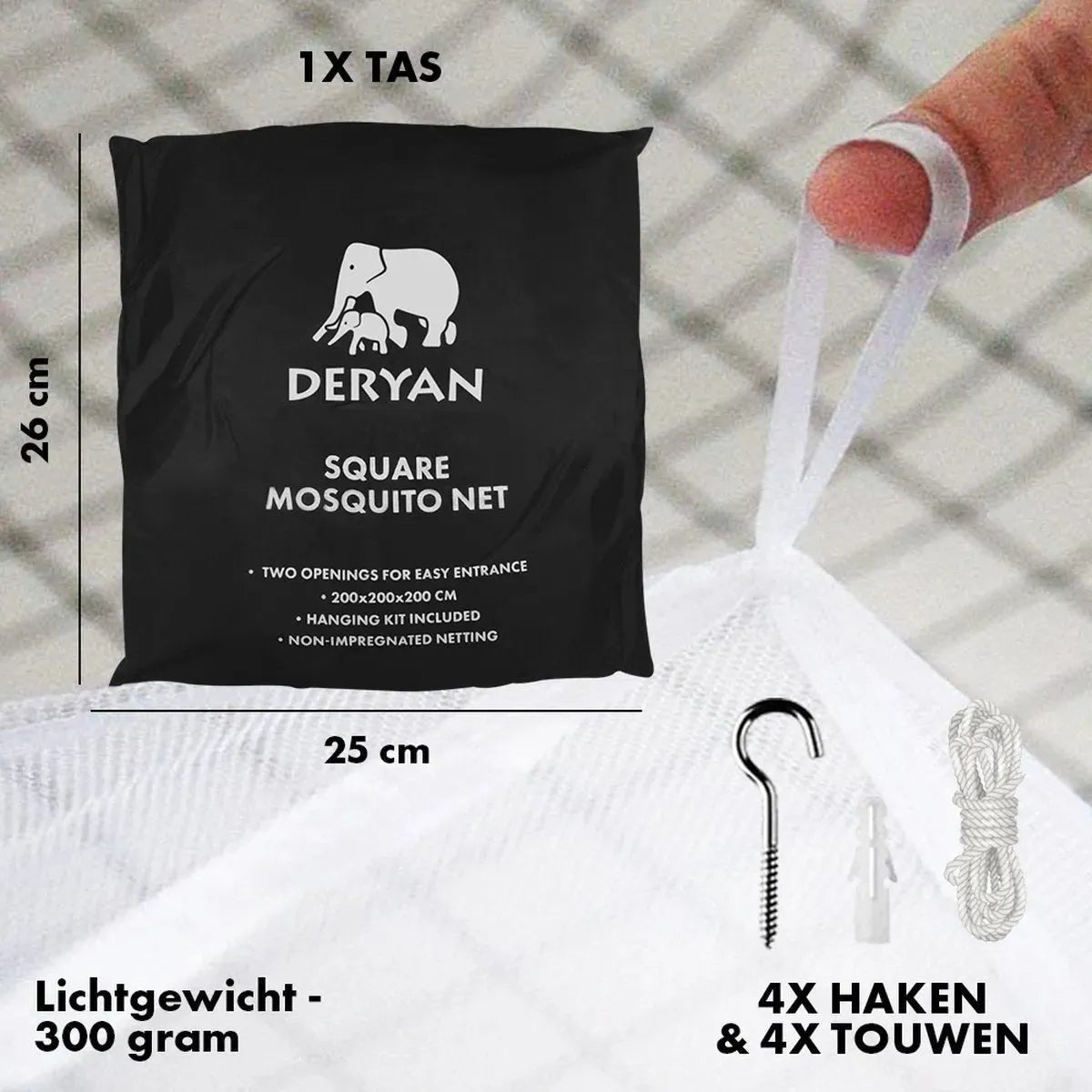 Luxury 2 Person Mosquito Net XXL - Includes suspension set and travel bag