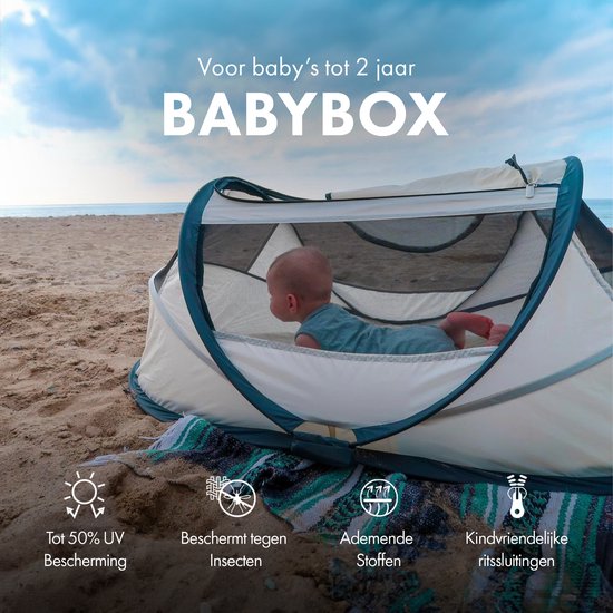 BabyBox Baby Tent Camping Crib + Cotton Blanket - Ivory