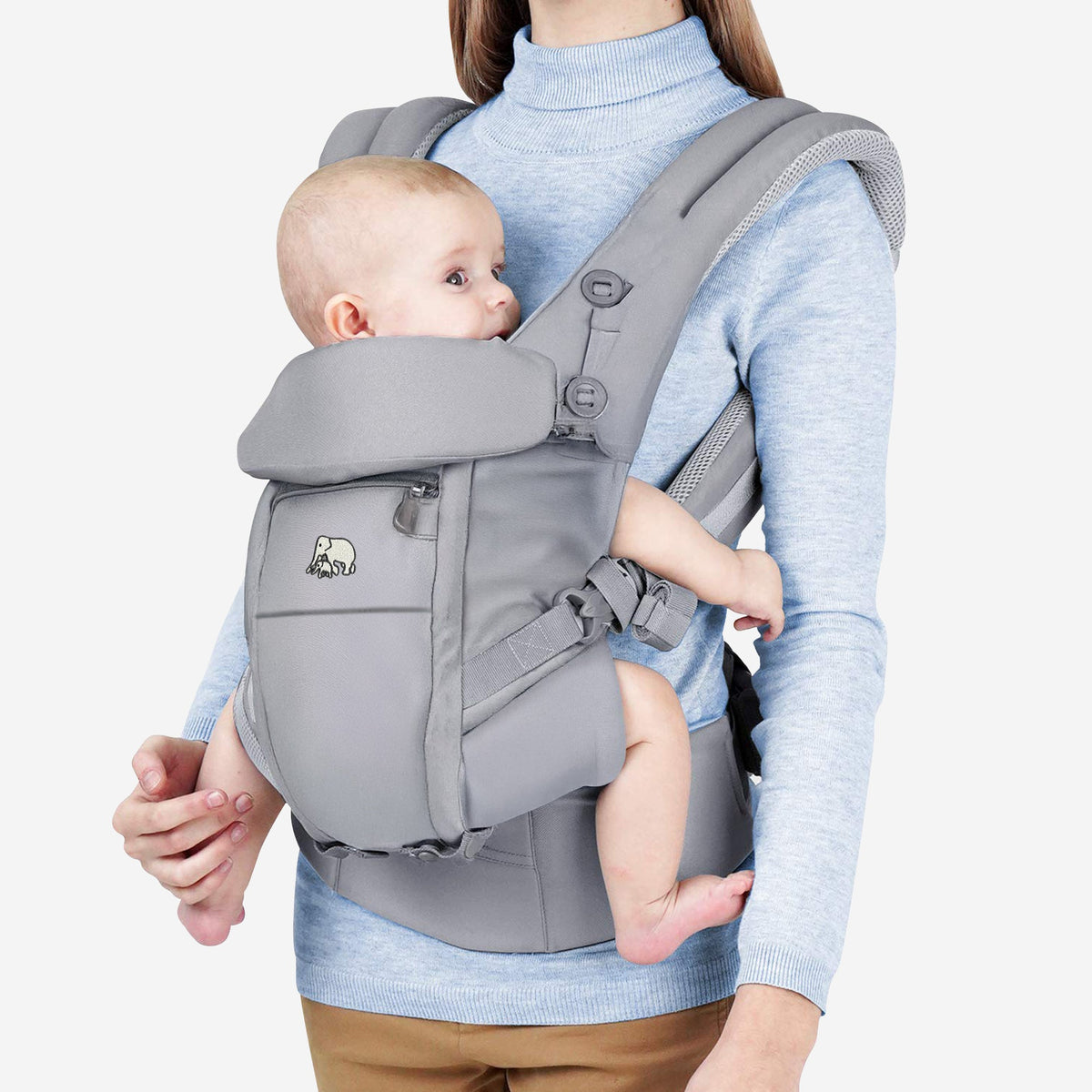 4-in-1 Baby Carrier - Light gray