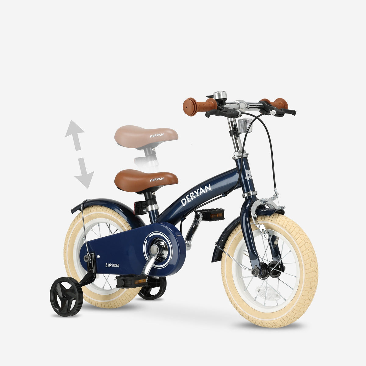 Luxury Children's bike 12 inch - 3 in 1 - balance bike Blue