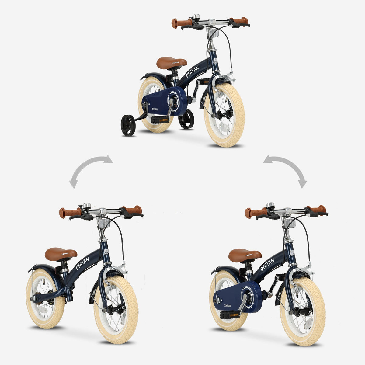 Luxury Children's bike 12 inch - 3 in 1 - balance bike Blue