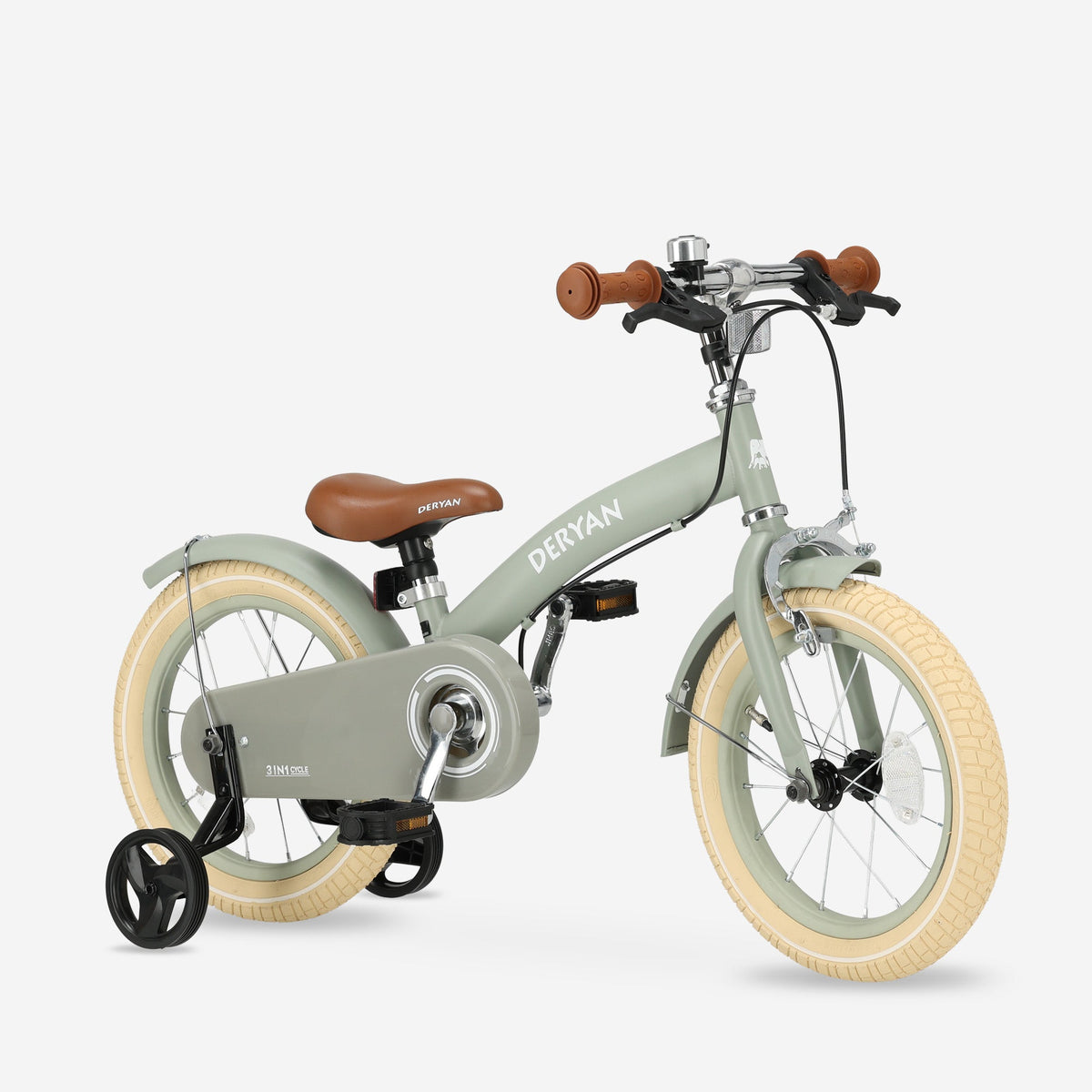 Luxury Children's bike 14 inch - 3 in 1 - balance bike Green