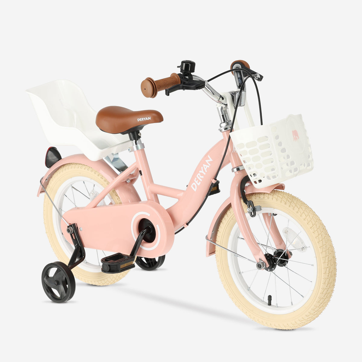Zoey Girls' Bicycle, 14-inch Children's Bike with Basket - Pink