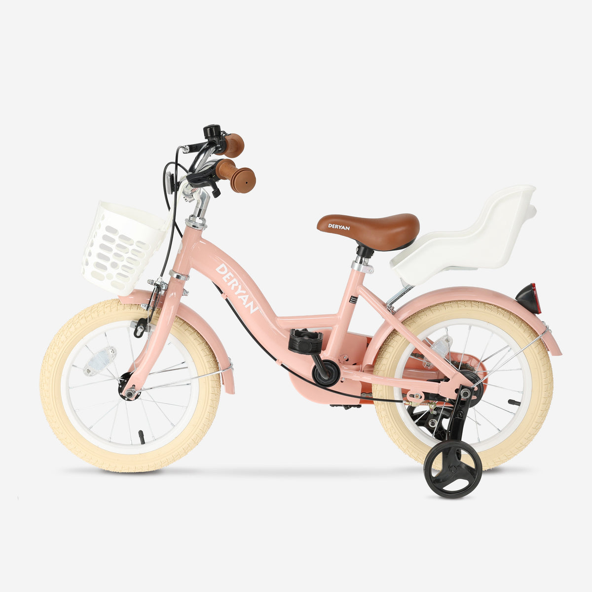 Zoey Girls' Bicycle, 14-inch Children's Bike with Basket - Pink