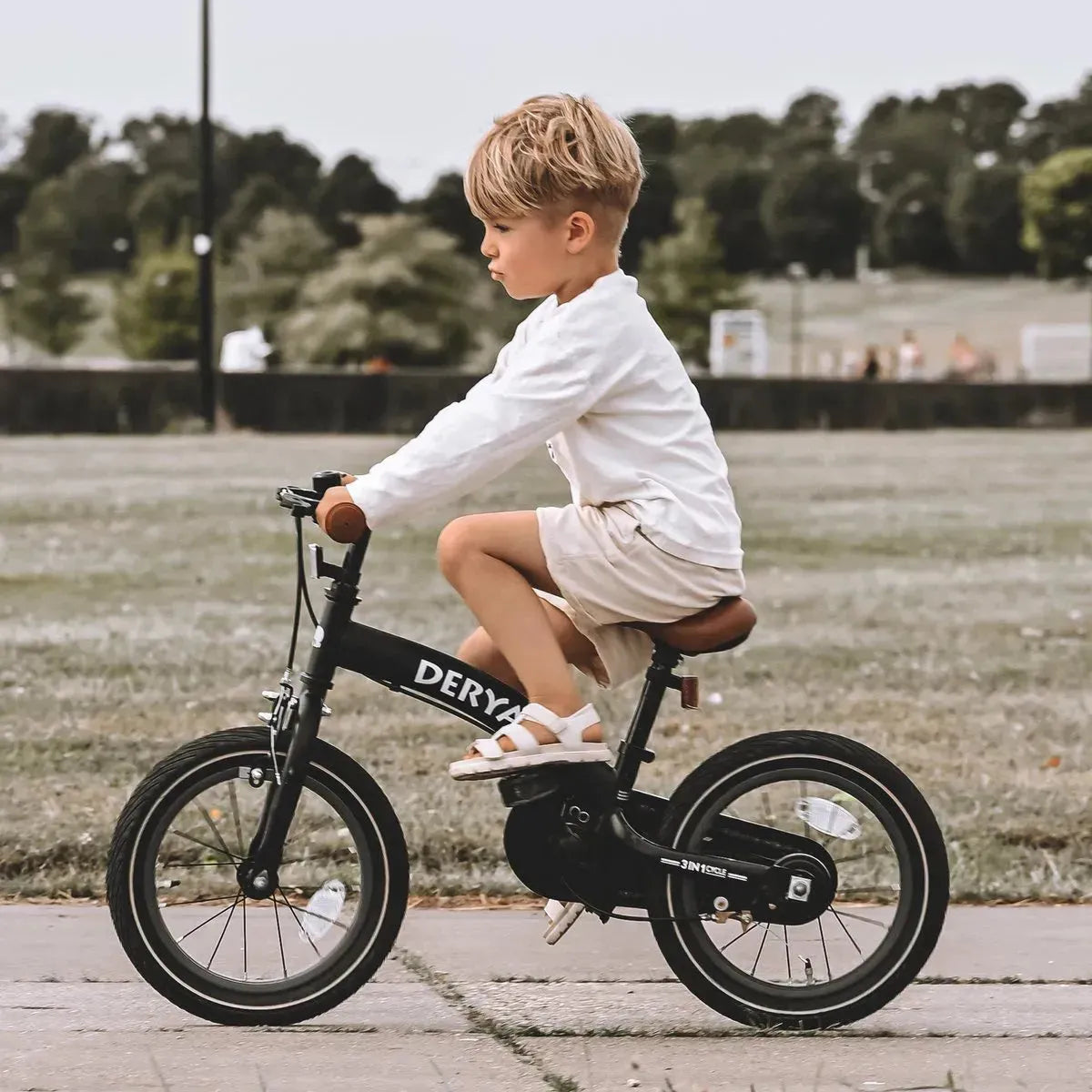 Luxury Children's bike 14 inch - 3 in 1 - balance bike Black