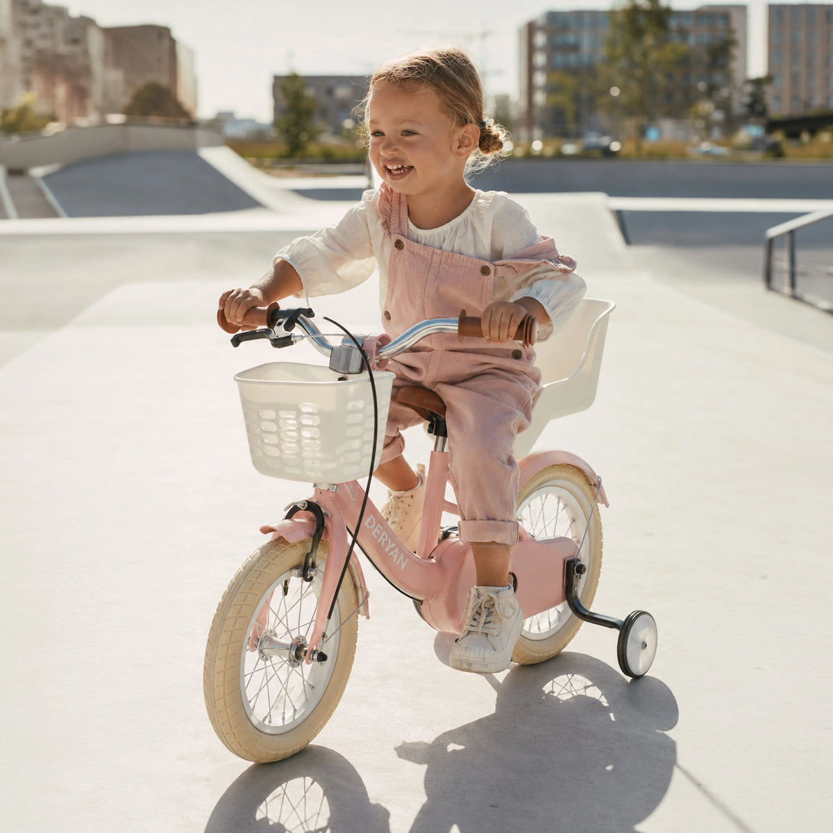 Zoey Girls' 12-Inch Children's Bike with Basket - Pink