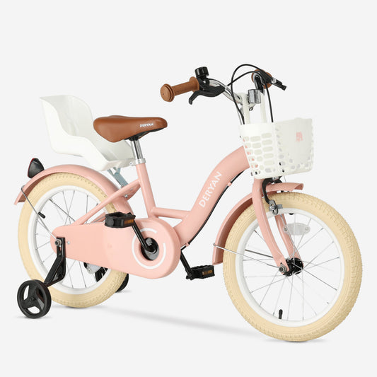 Zoey Girls' Bike, 16-inch Children's Bike with Basket - Pink