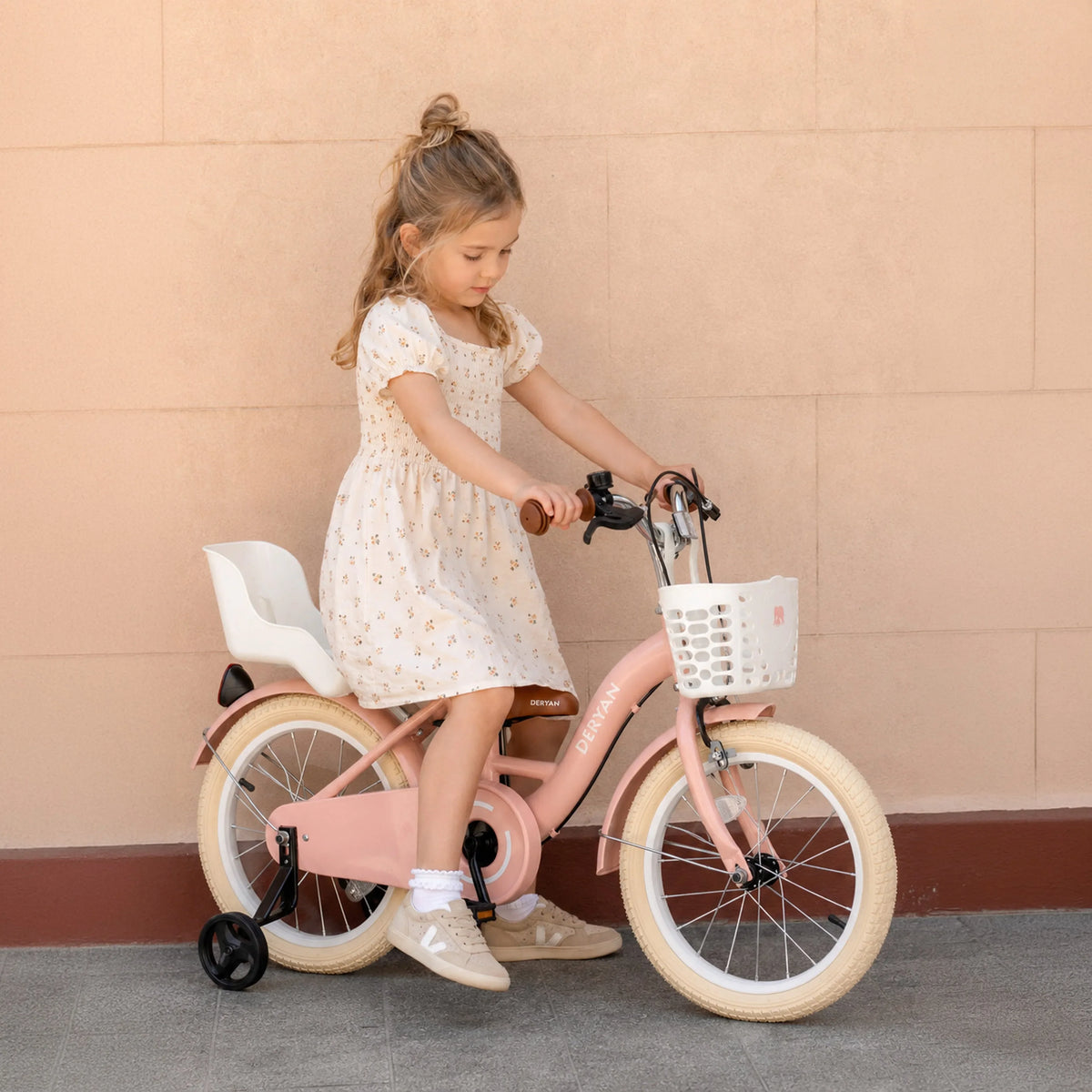 Zoey Girls' Bike, 16-inch Children's Bike with Basket - Pink