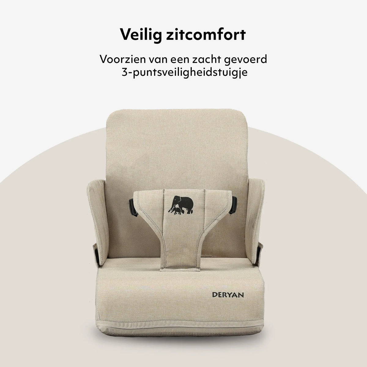 Travel Booster Seat Booster - Includes attachment strap Nougat