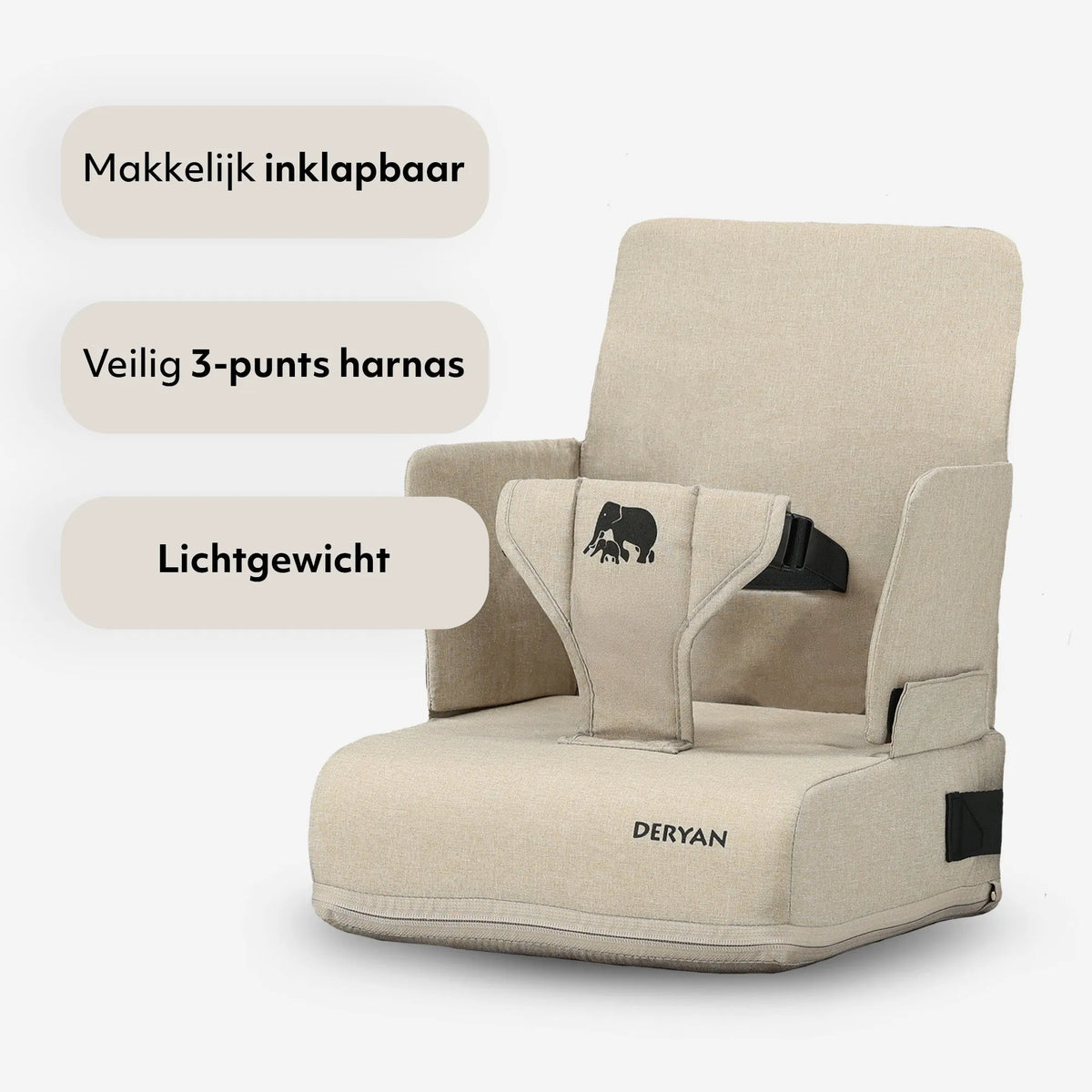 Travel Booster Seat Booster - Includes attachment strap Nougat