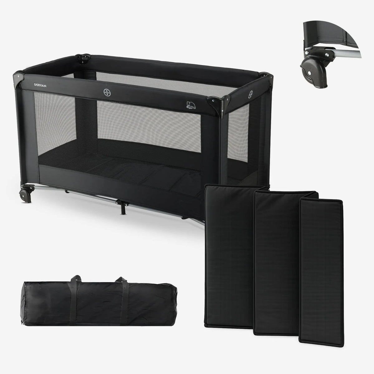 Believer Black Travel Cot