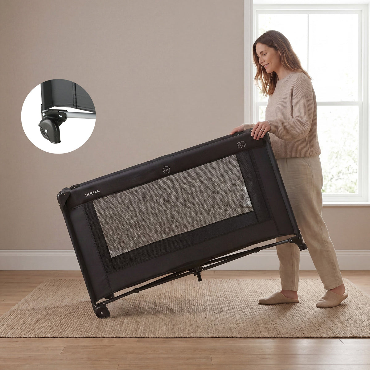 Believer Black Travel Cot