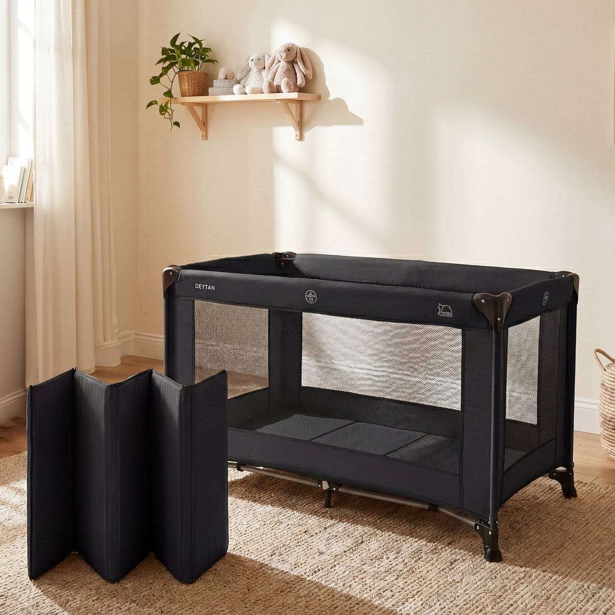 Believer Black Travel Cot