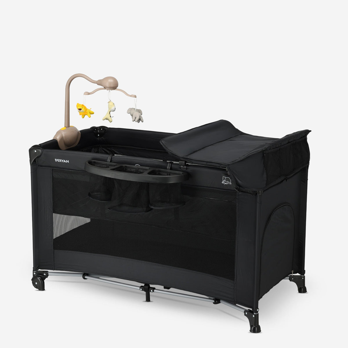 Believer Luxury Travel Cot - Includes Raised Base - Black