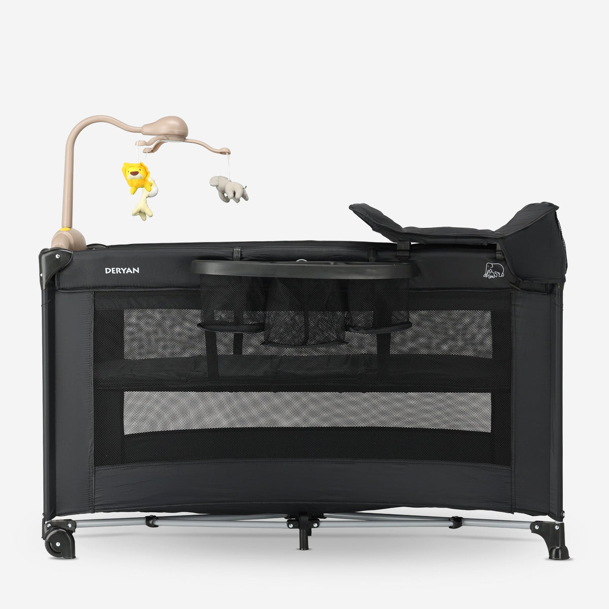 Believer Luxury Travel Cot - Includes Raised Base - Black