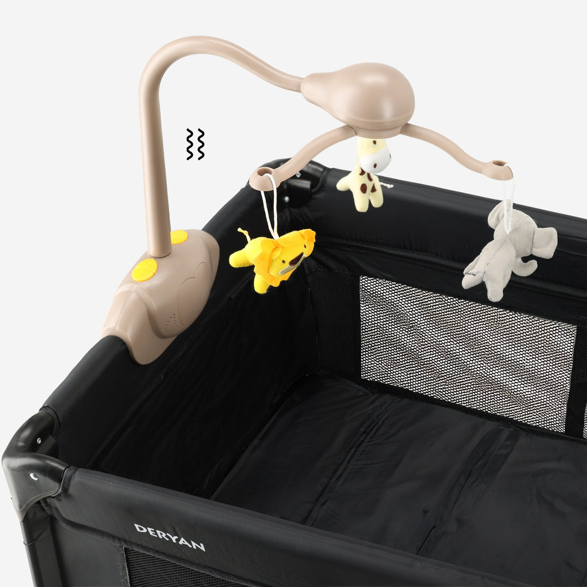 Believer Luxury Travel Cot - Includes Raised Base - Black