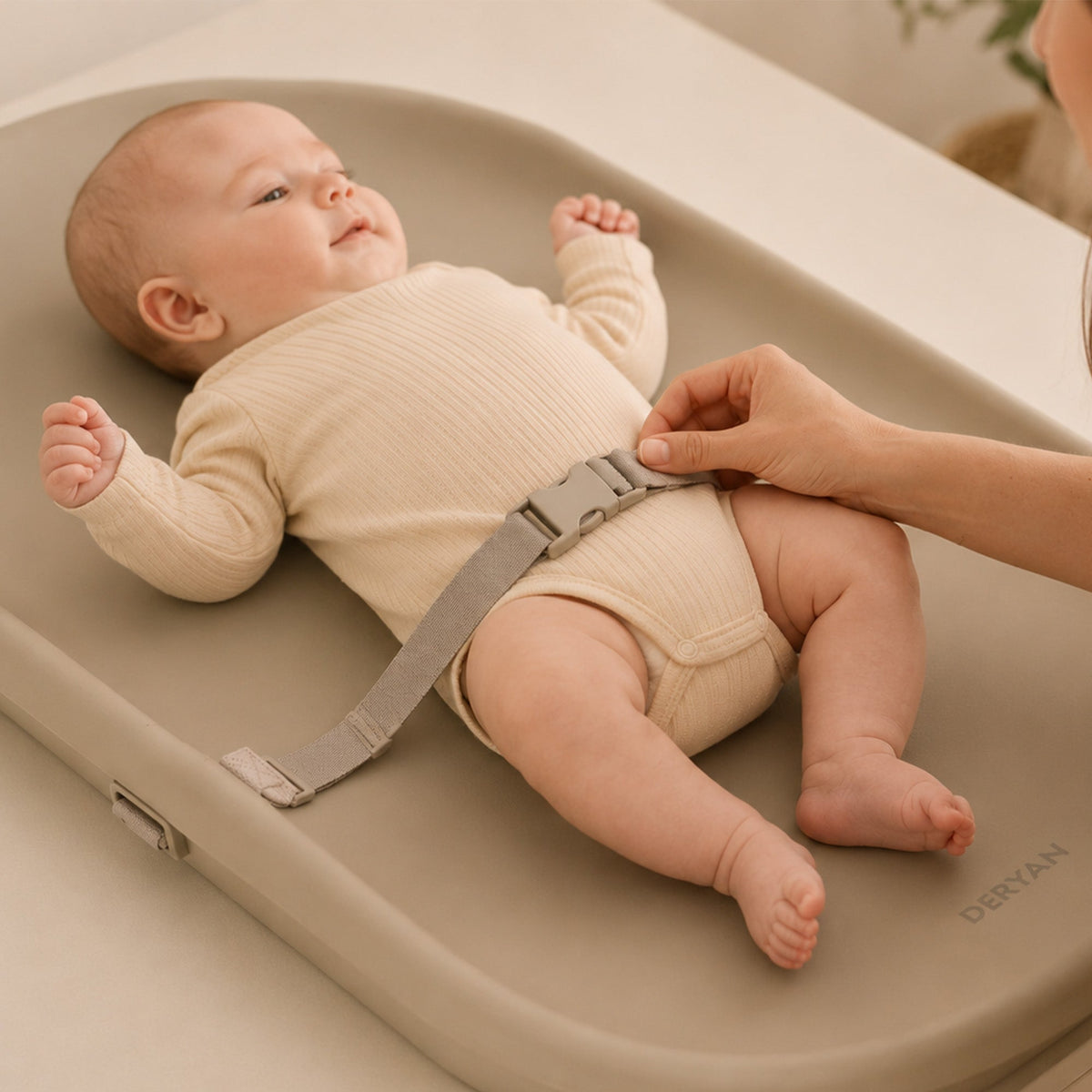 Waterproof Changing Pad with Raised Edges - Taupe