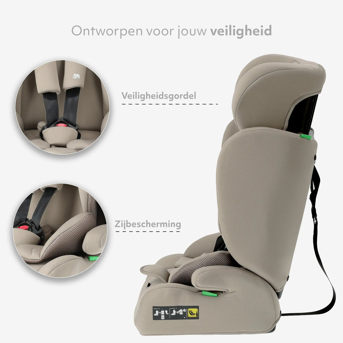 Carter Basic i-Size Car Seat 76–150 cm – 9–36 kg – Truffle Nougat