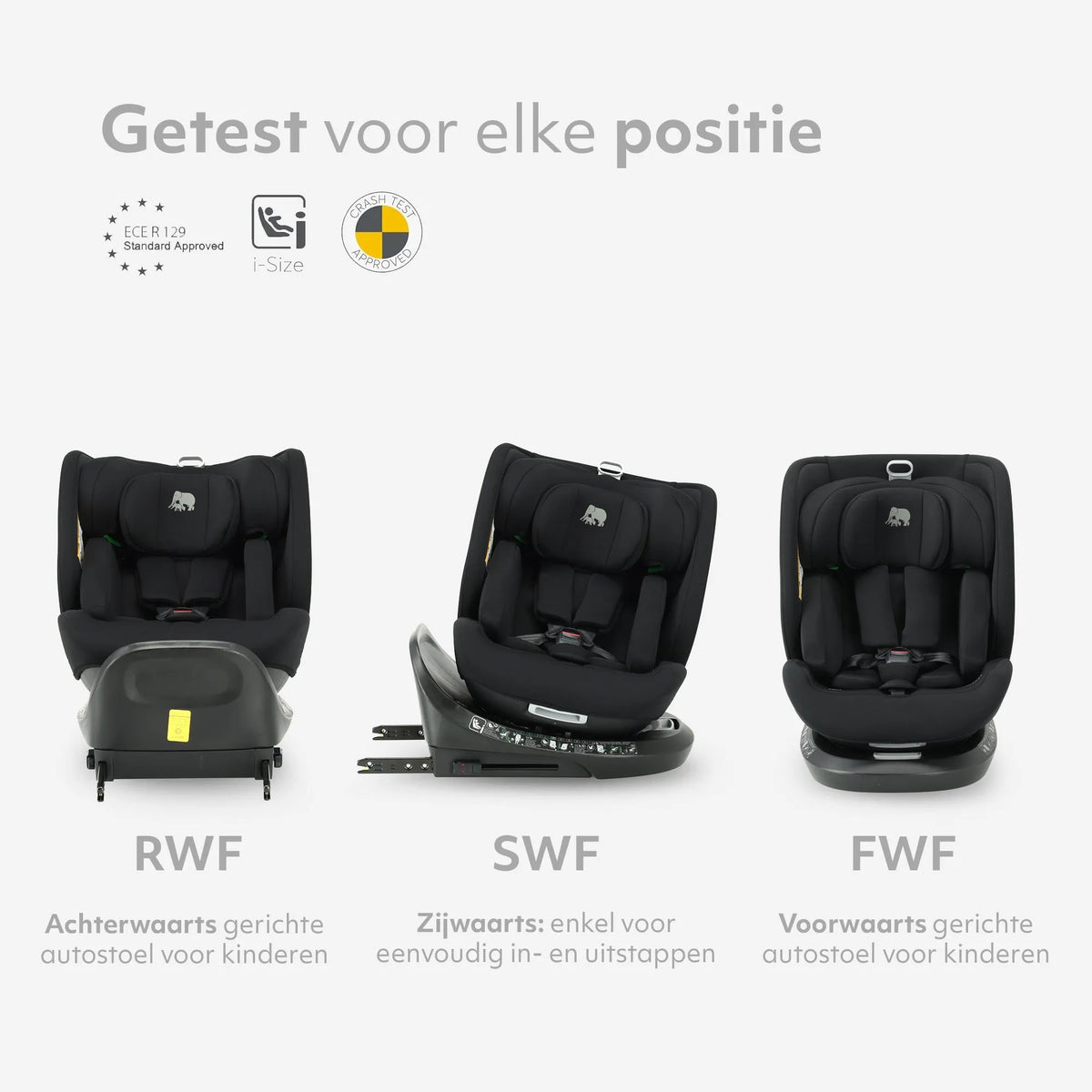 Cassie Luxe i-Size Car Seat 0–36 kg Isofix 360° - Black