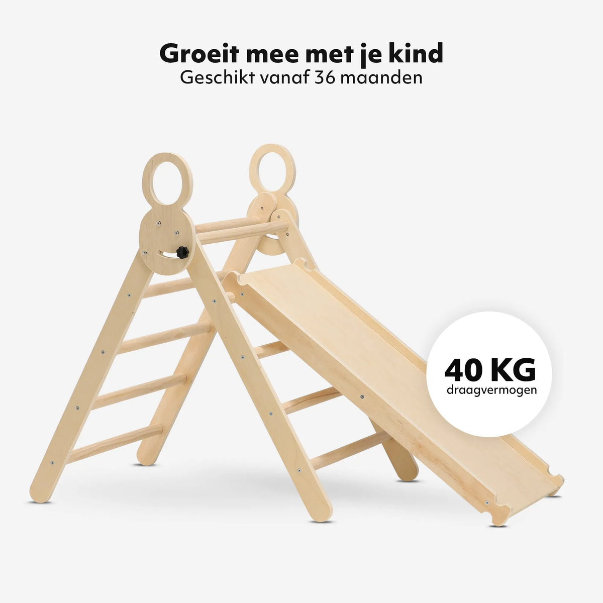 Luxury XXL Climbing Frame - Triangle, Climbing Arch, and Slide - Includes Cushion
