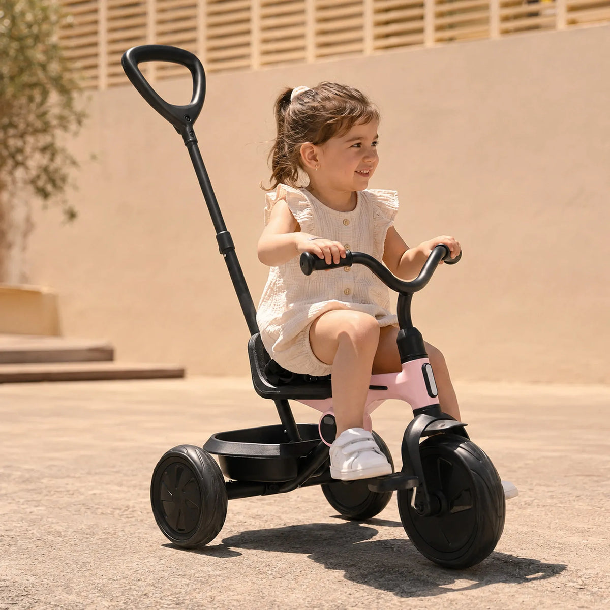Drifter Tricycle with push bar Rosé