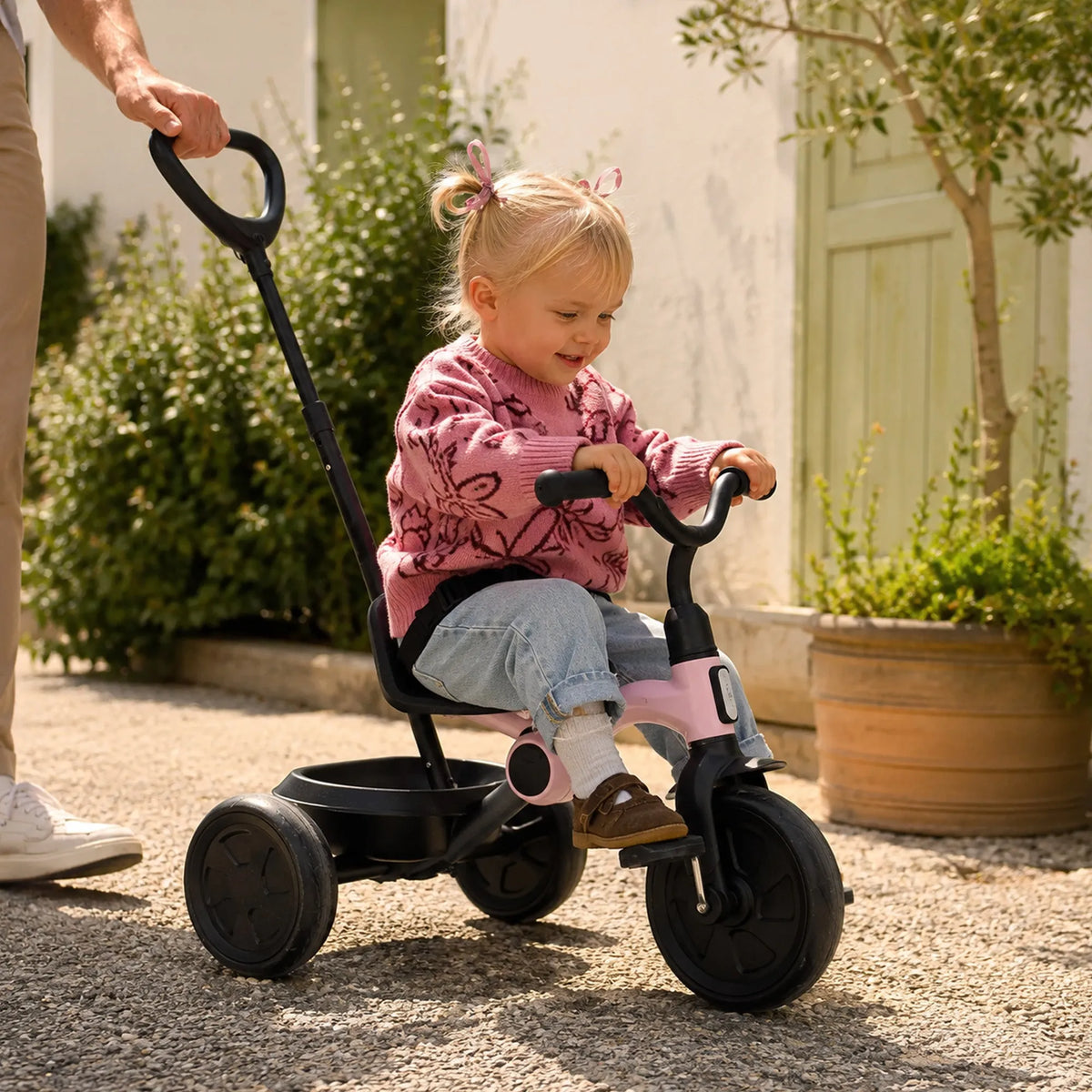 Drifter Tricycle with push bar Rosé