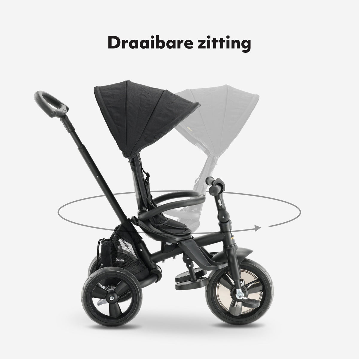 Explorer Luxe Tricycle with push bar - Foldable with basket black