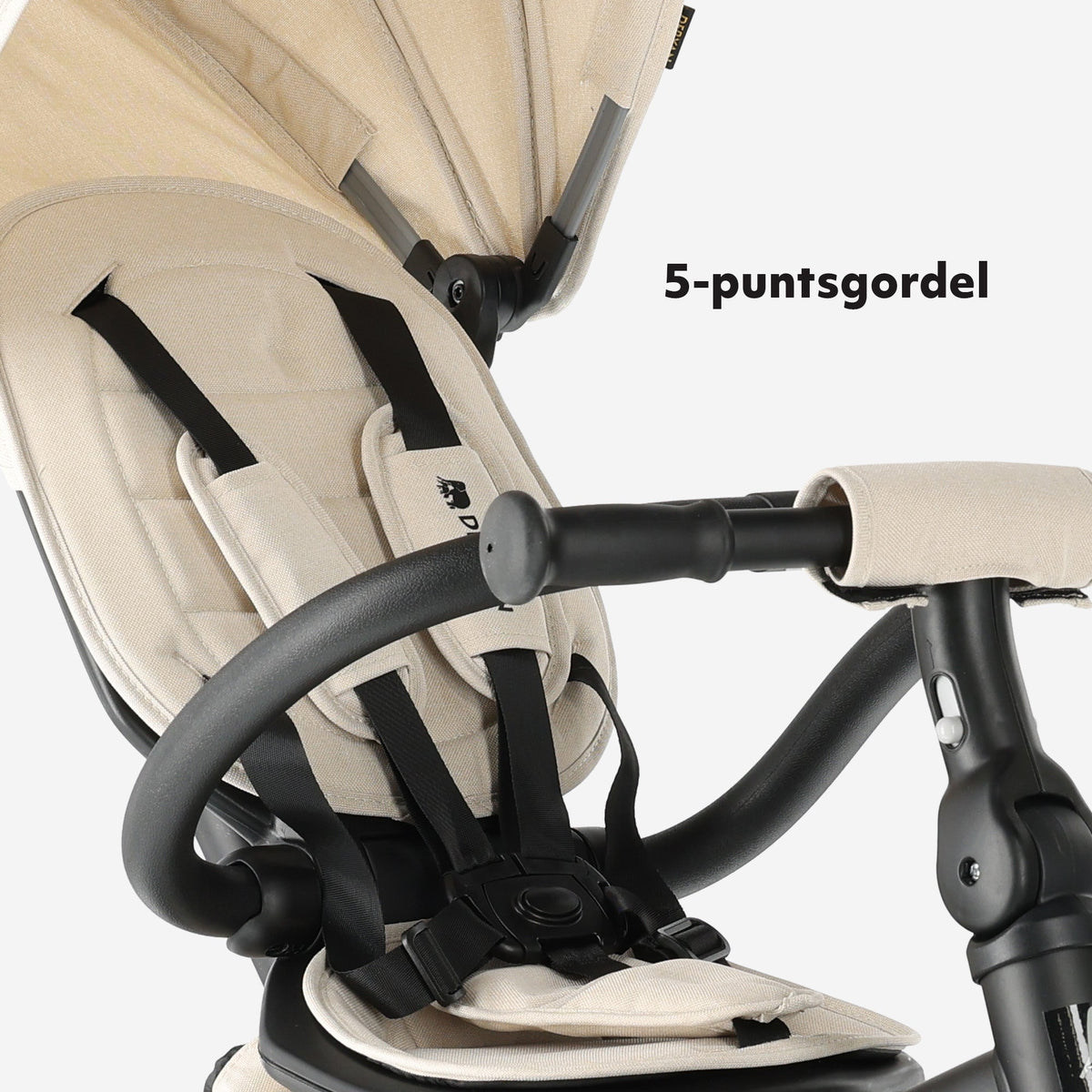 Explorer Luxe Tricycle with push bar - Foldable with basket cream