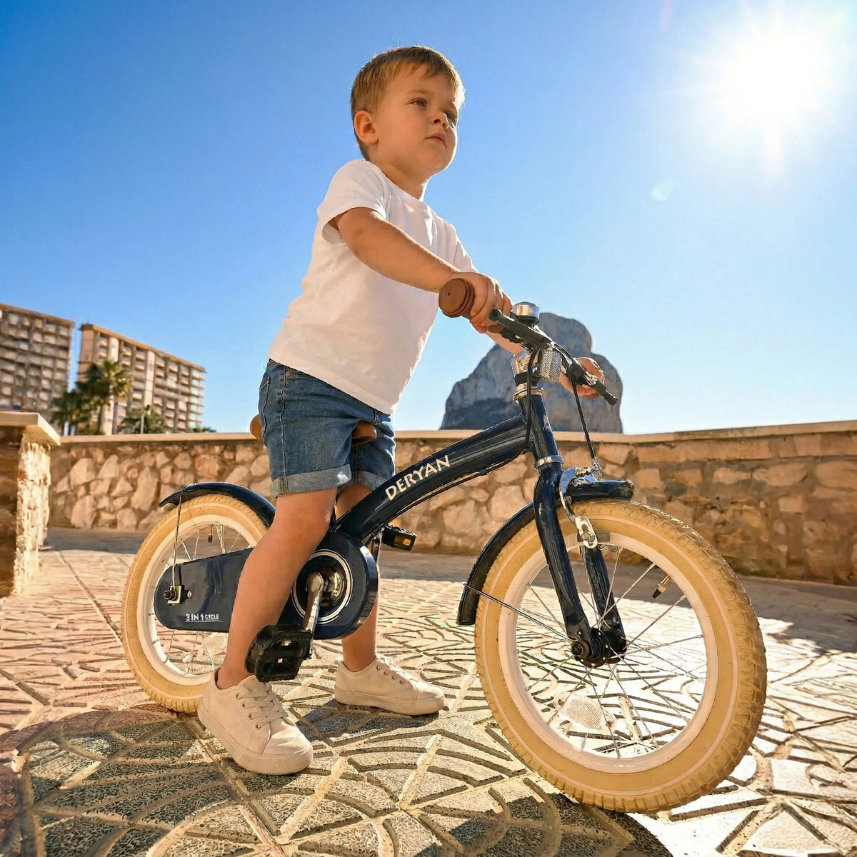 Luxury Children's bike 14 inch - 3 in 1 - balance bike Blue