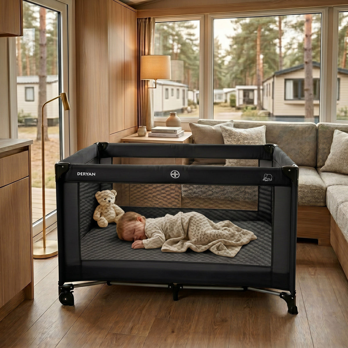 Believer Black Travel Cot