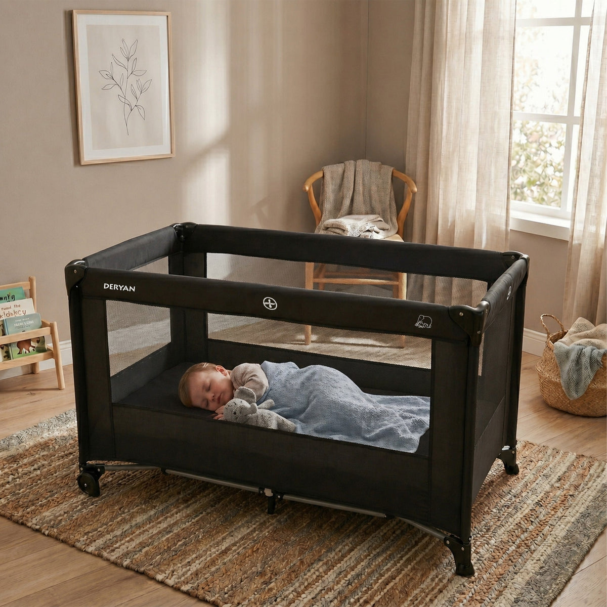 Believer Black Travel Cot