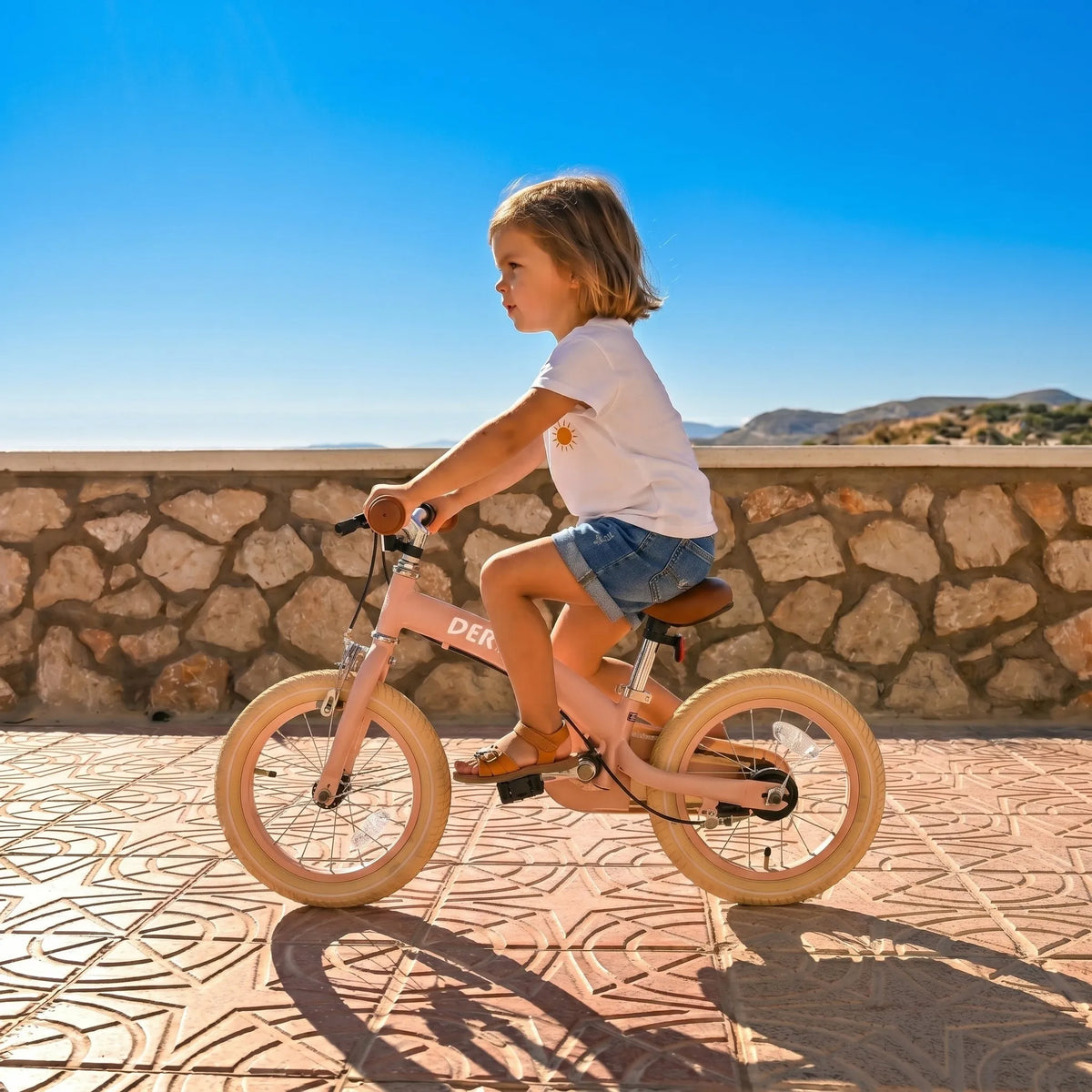 Luxe Kids Bike 14 inch - 3 in 1 - balance bike - Pink