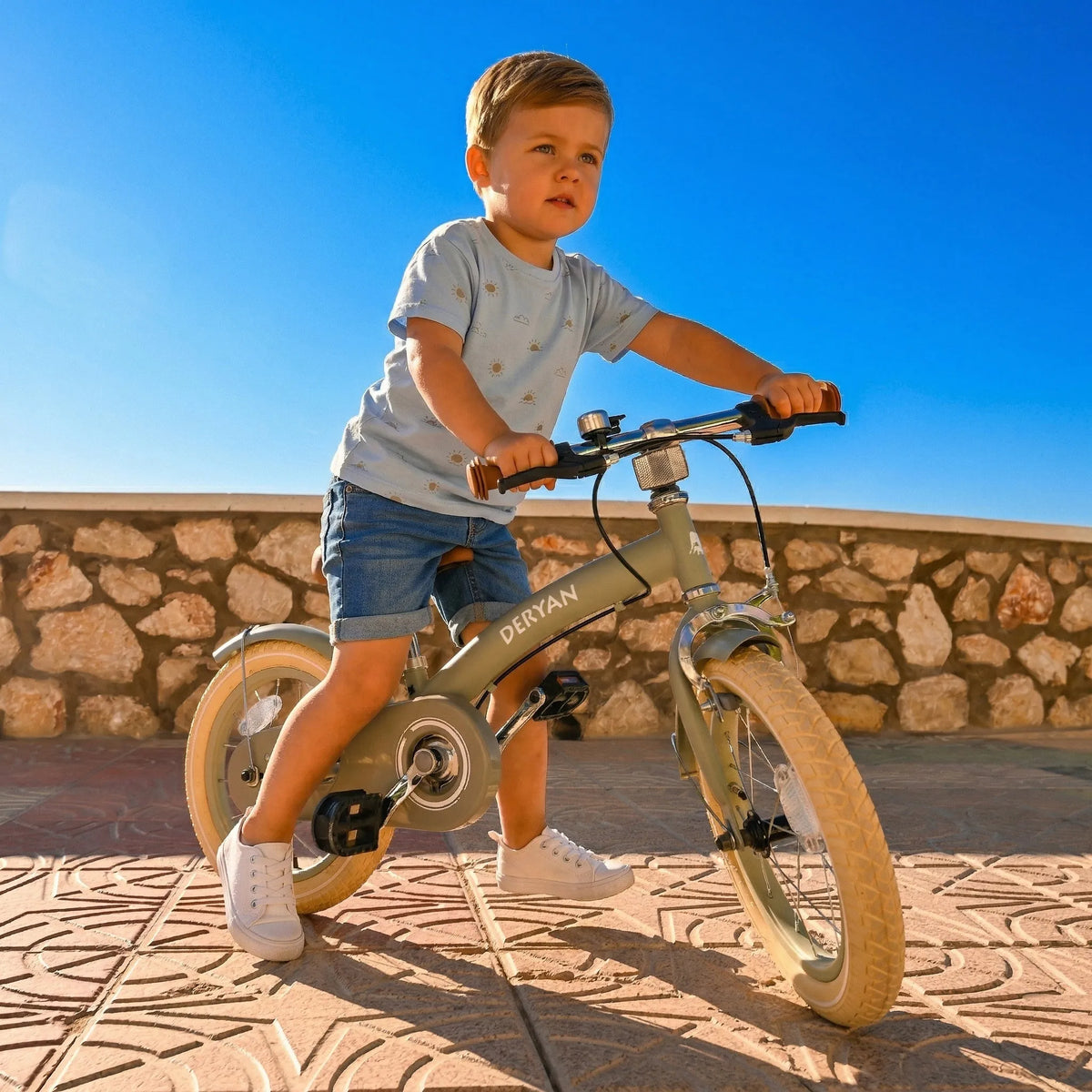 Luxury Children's bike 14 inch - 3 in 1 - balance bike Green