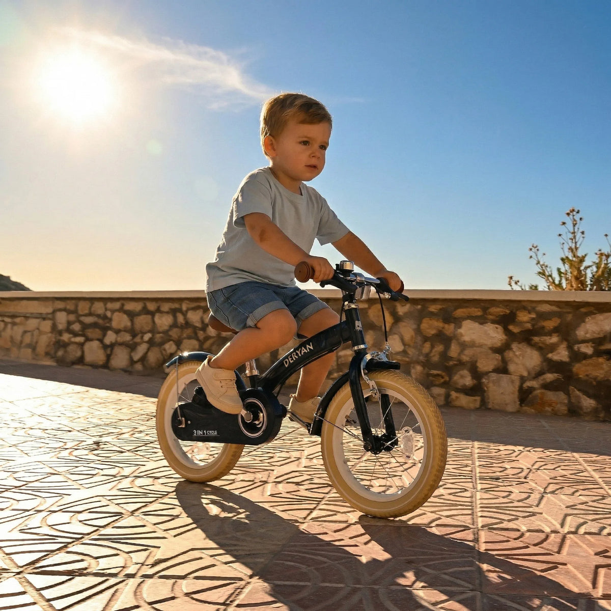 Luxury Children's bike 14 inch - 3 in 1 - balance bike Blue