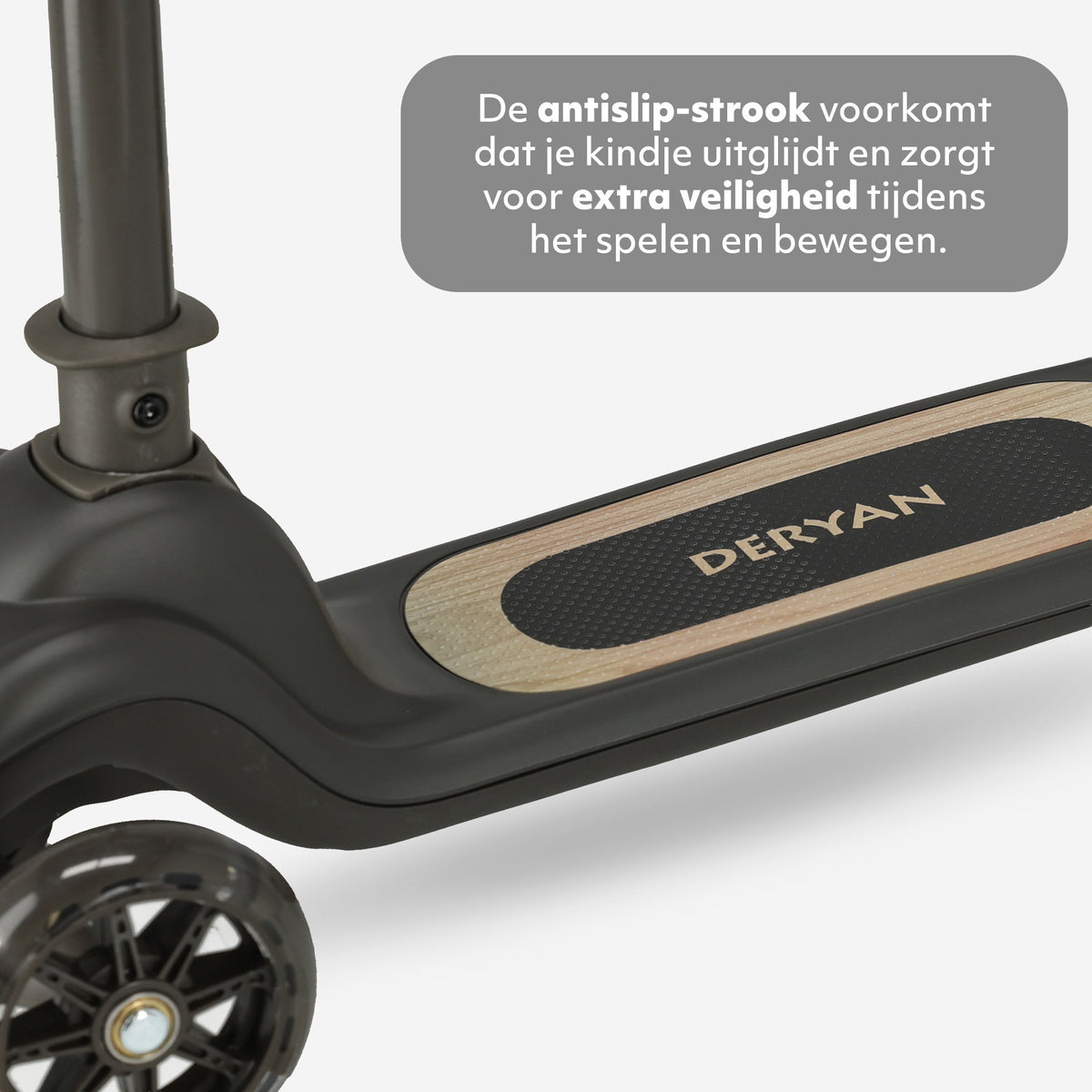 Harvey 3-Wheel Kids' Scooter with LED - Adjustable 65-80 cm - Black