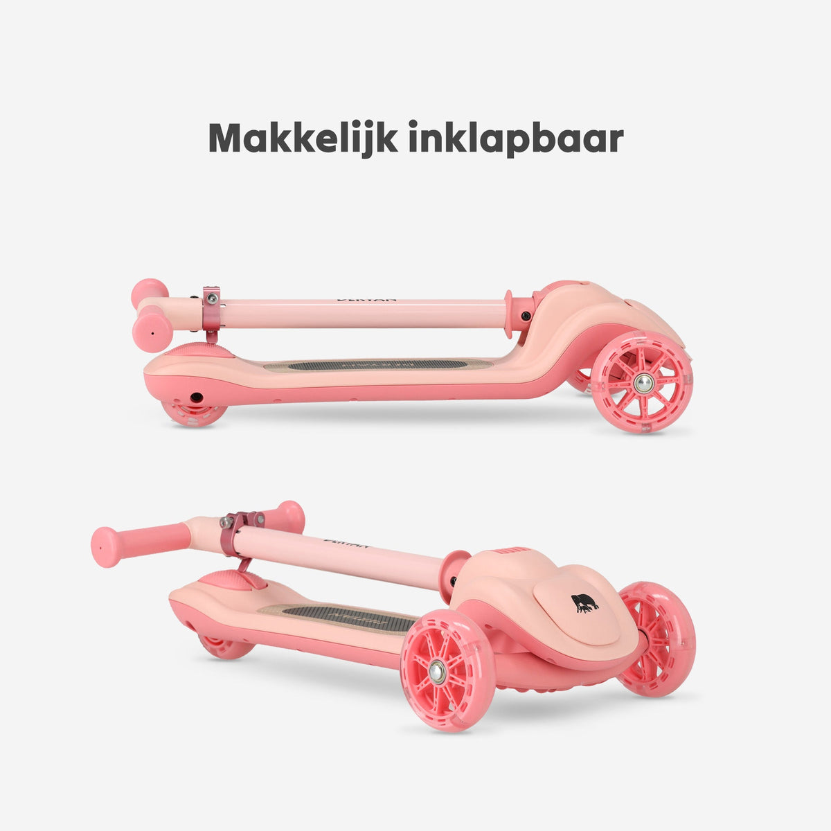 Harvey 3-Wheel Kids' Scooter with LED Lights - Adjustable 65-80 cm - Pink