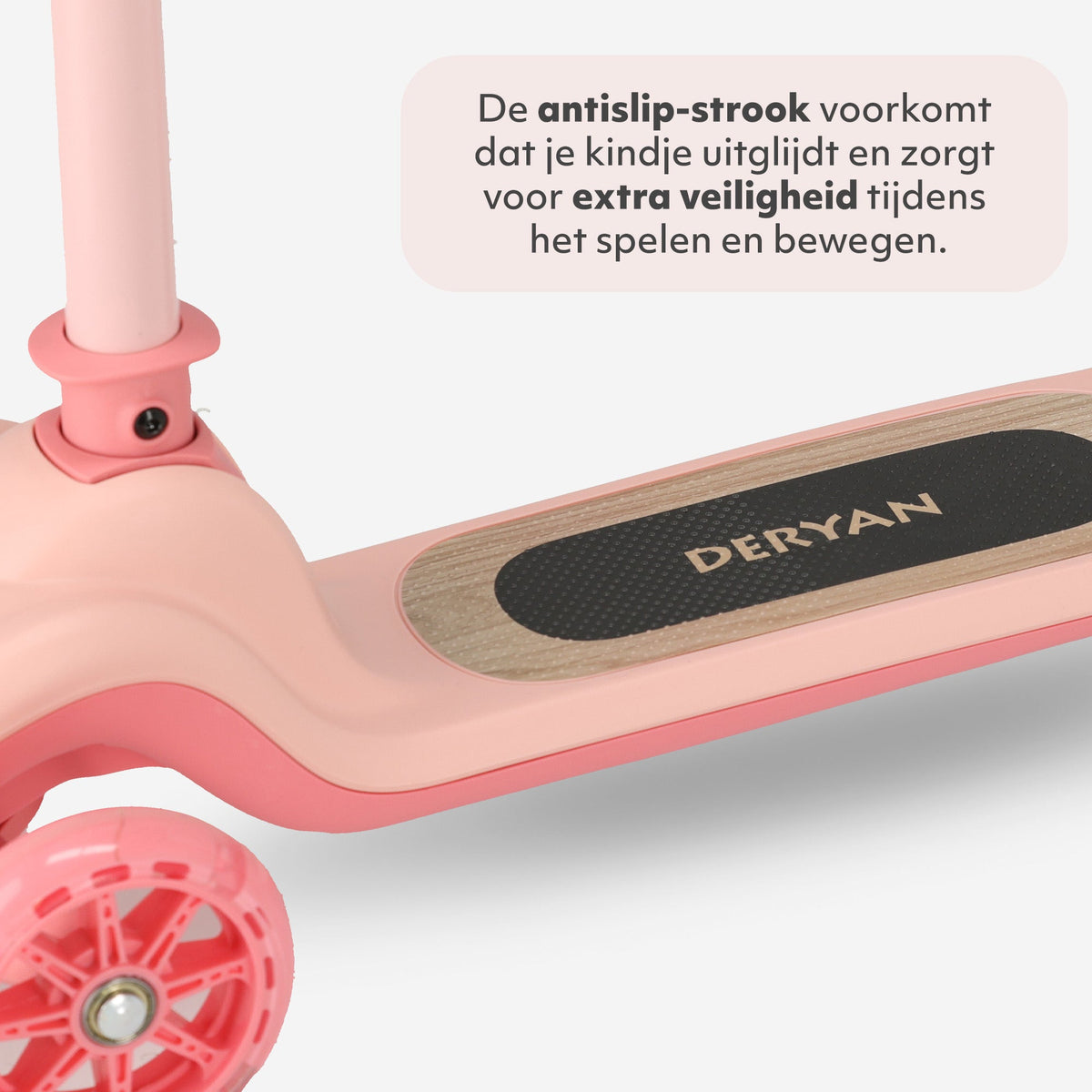 Harvey 3-Wheel Kids' Scooter with LED Lights - Adjustable 65-80 cm - Pink