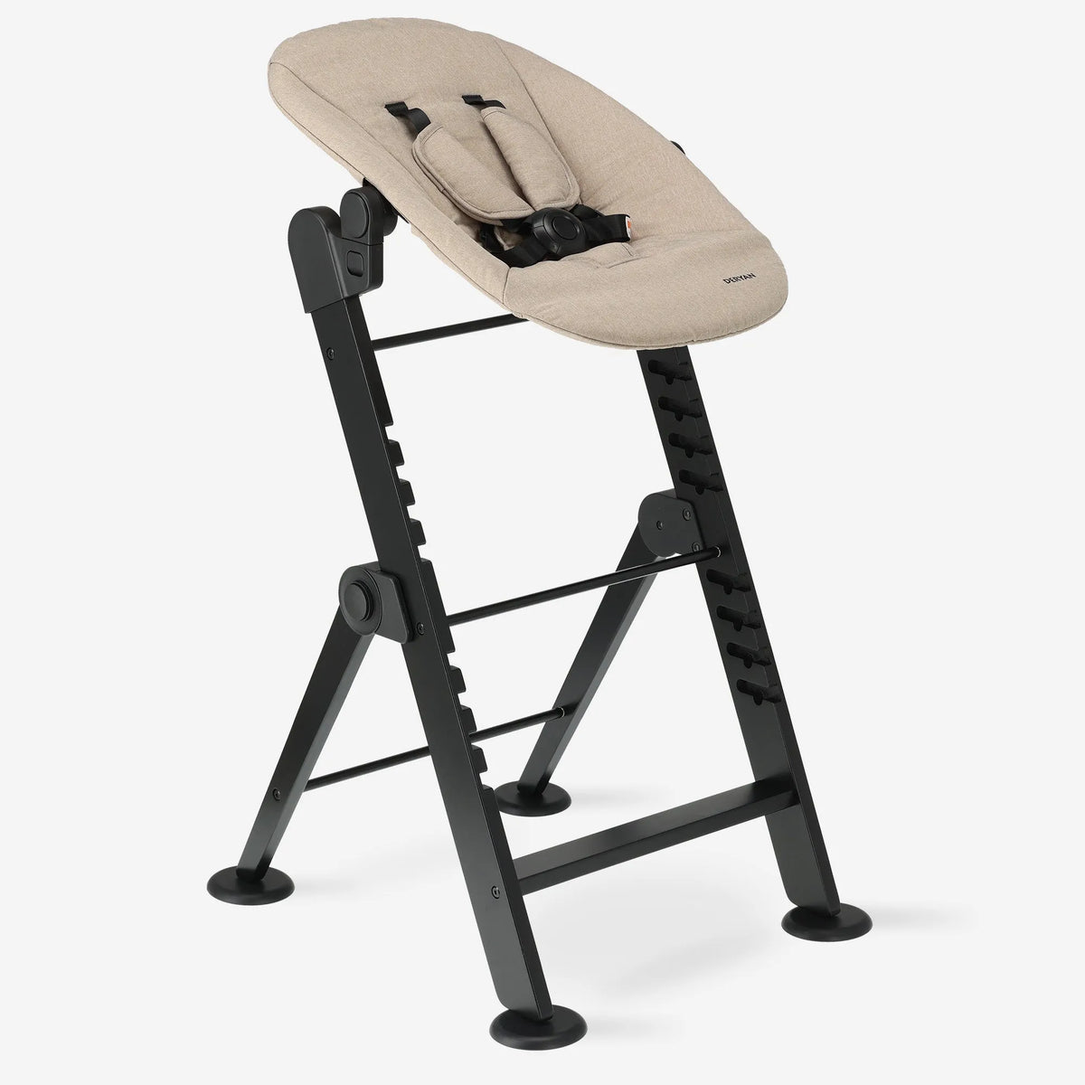 Odin Wooden Adjustable High Chair with Bouncer and Tray - Nougat