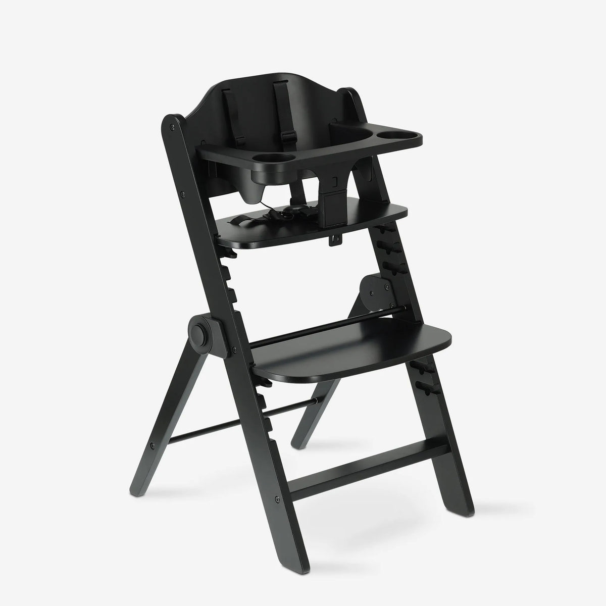 Odin Wooden Adjustable High Chair with Bouncer and Tray - Nougat