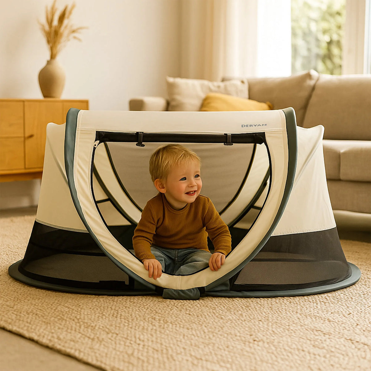Scott Baby Pop-Up Camping Tent - Cream