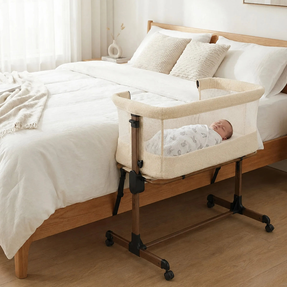 Snoozy Co-Sleeper Cradle - Teddy Nougat