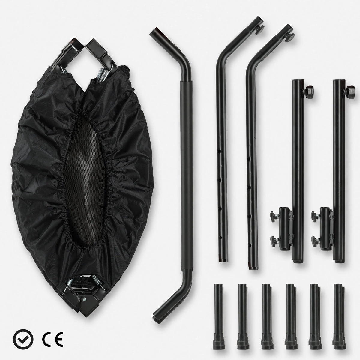 Foldable 100 cm Fitness Trampoline with Handle - Black