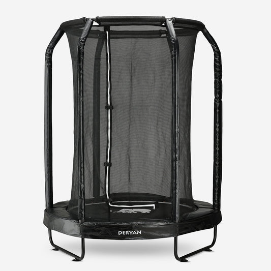 140 cm Kids' Trampoline with Safety Net - Black