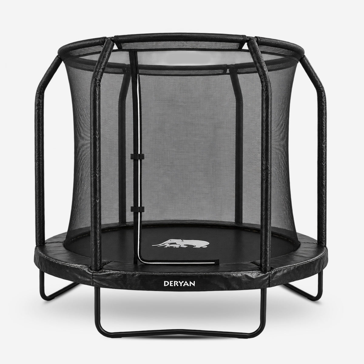 183 cm Kids' Trampoline with Safety Net and Ladder - Black