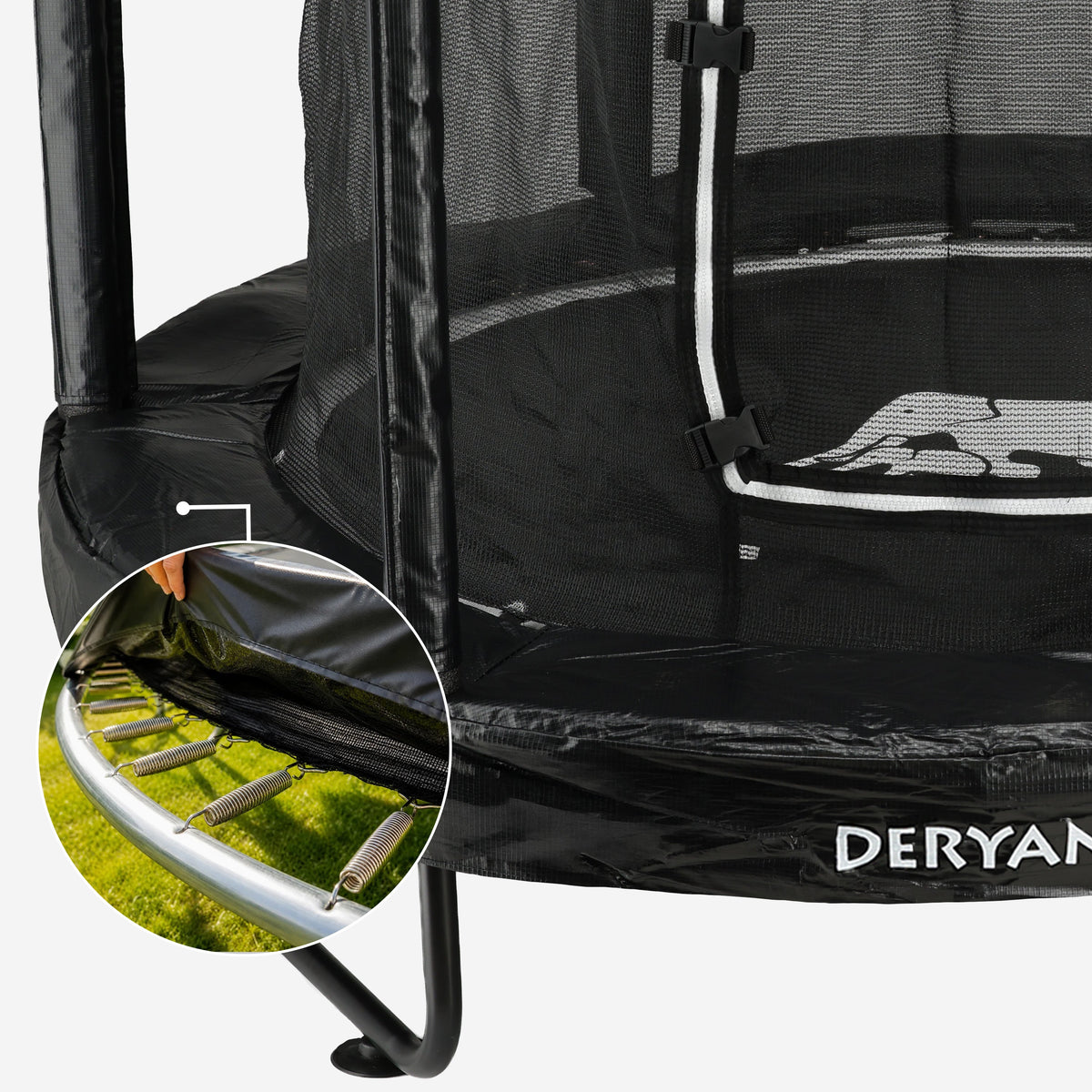 183 cm Kids' Trampoline with Safety Net and Ladder - Black